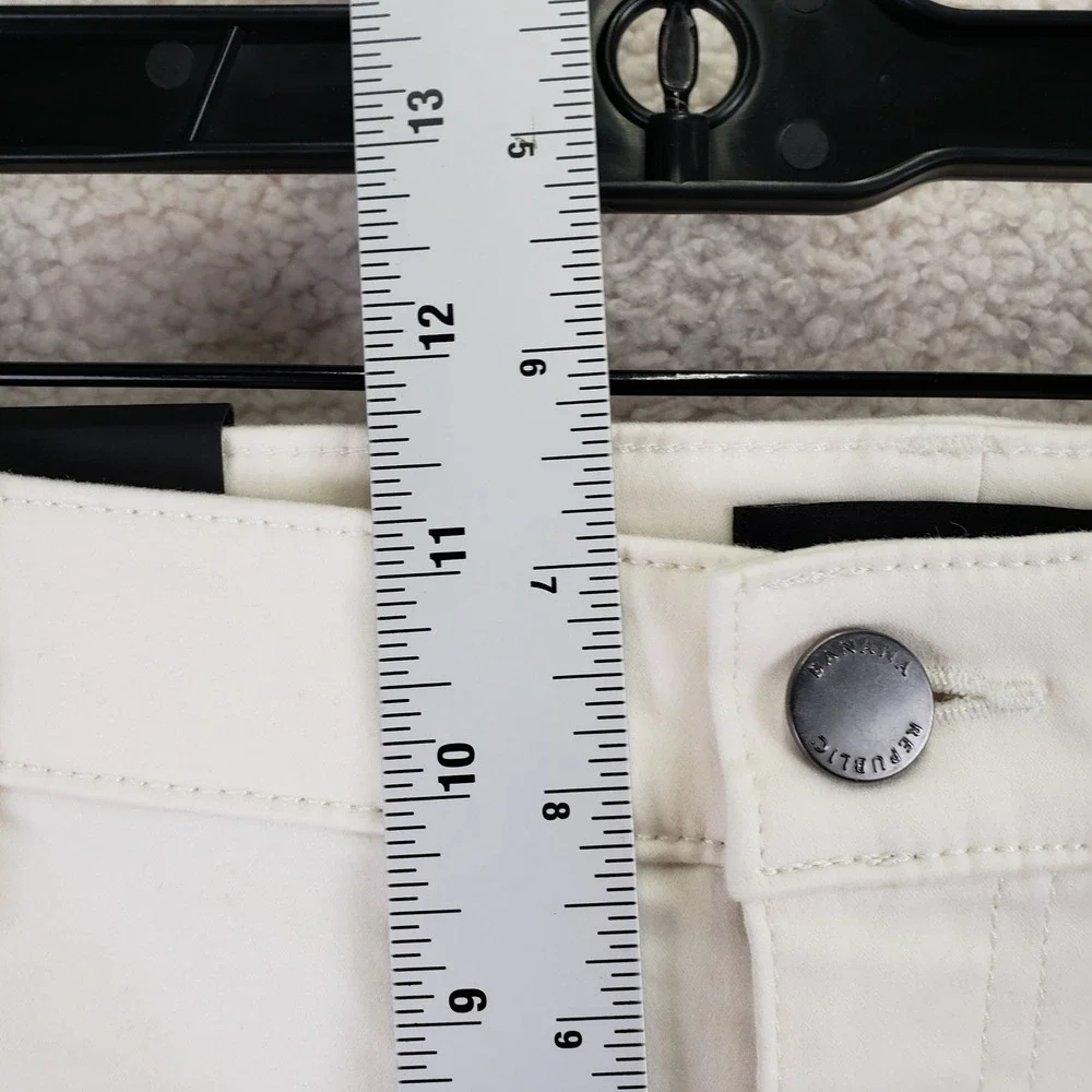 Banana Republic Sloan Pants Women 14 Off-White Stretch Chino Cargo Utility